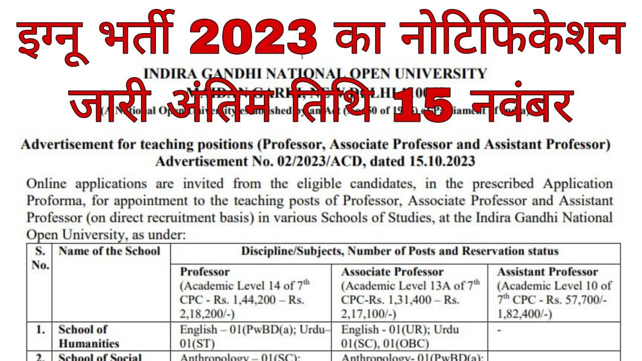 IGNOU Vacancy