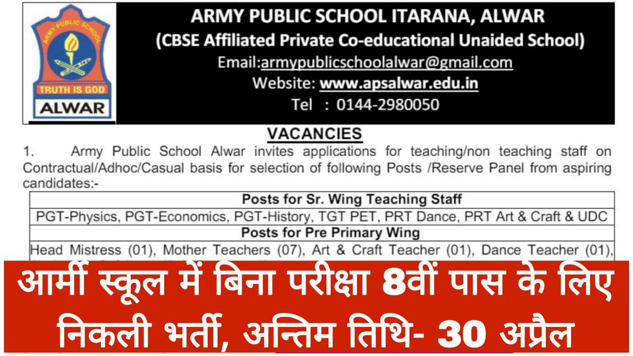 Army School Vacancy