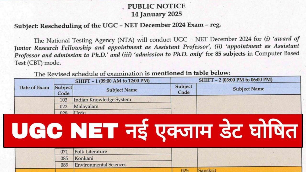 UGC NET New Exam Date