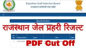 Rajasthan Jail Prahari Result 2025