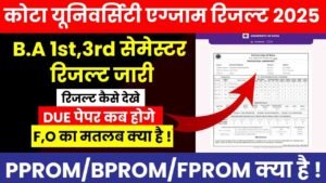 Kota University BA Semester Result 2025