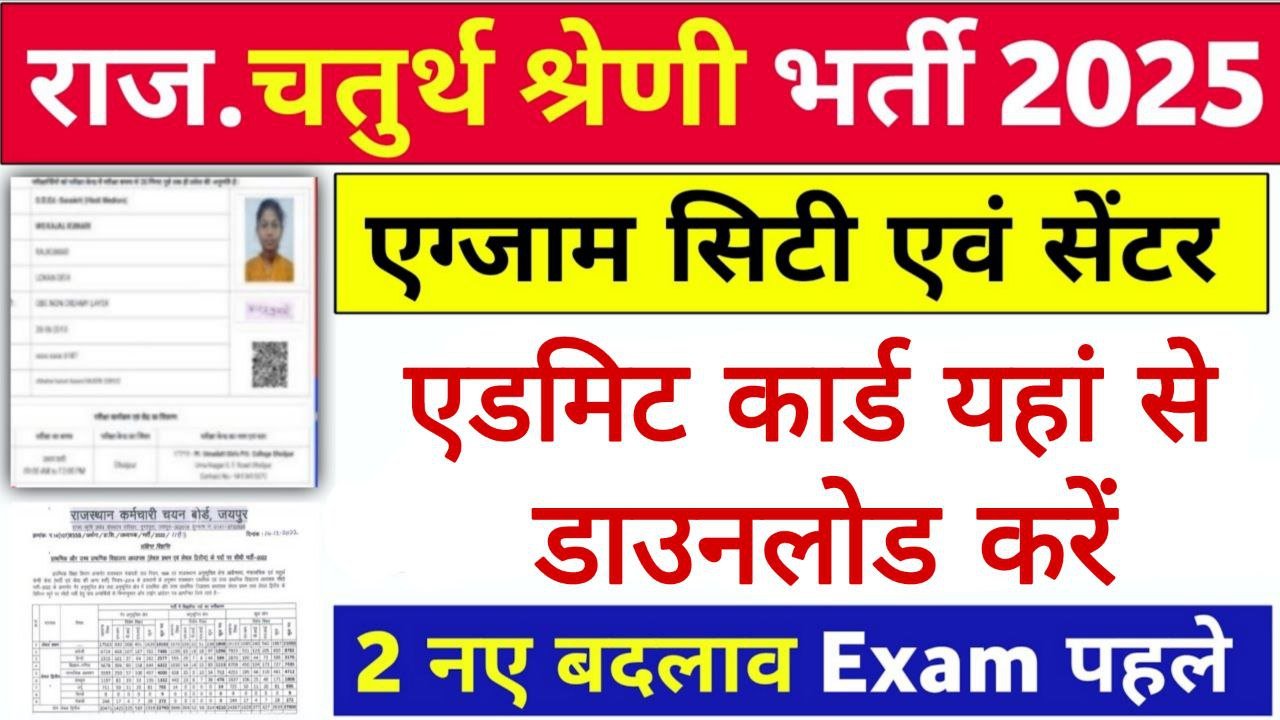 Rajasthan 4th Grade Admit Card 2025