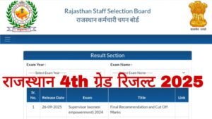 Rajasthan 4th Grade Result 2025