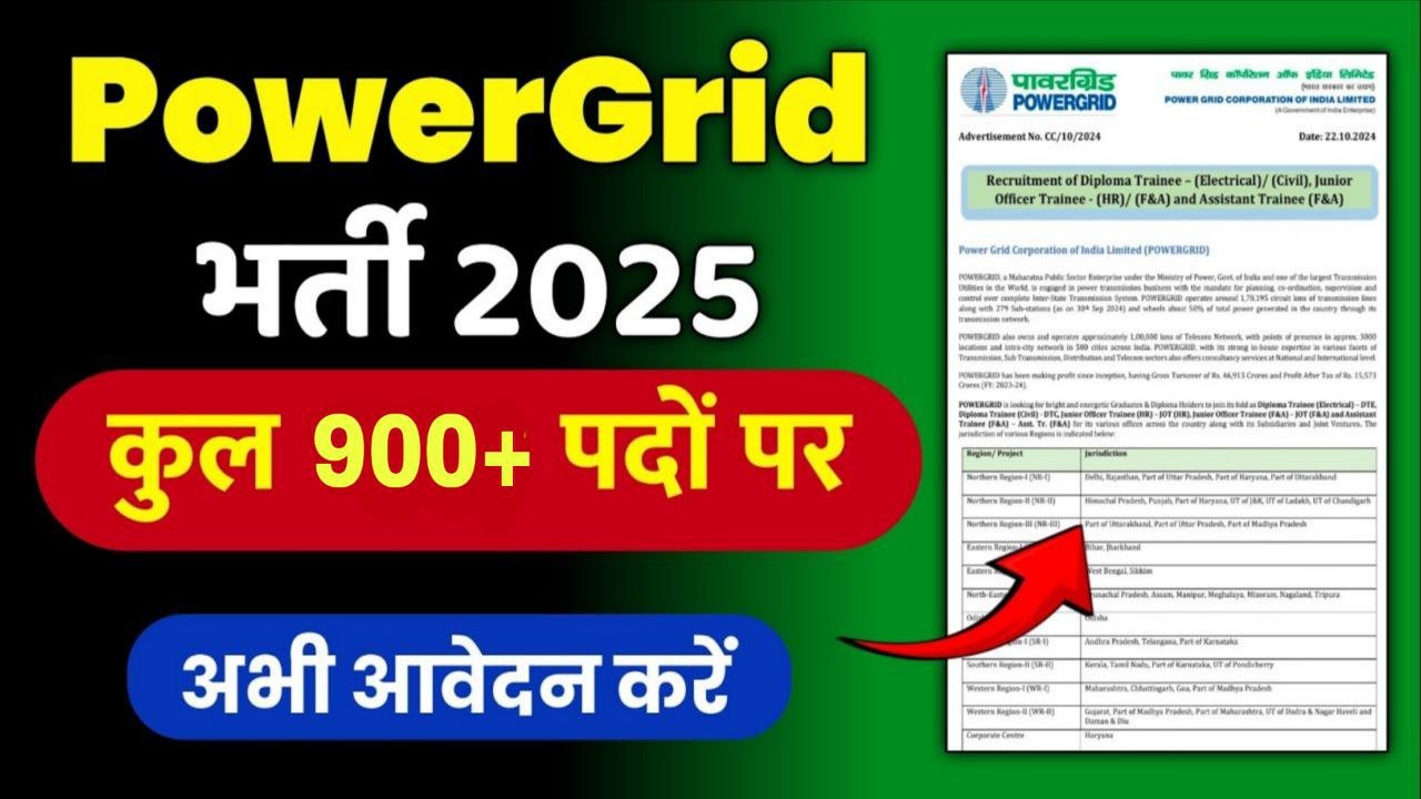 PGCIL Apprentice Recruitment 2025