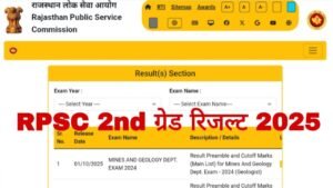 RPSC 2nd Grade Teacher Result 2025