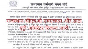 Rajasthan CHO NHM Data Entry Operator Result