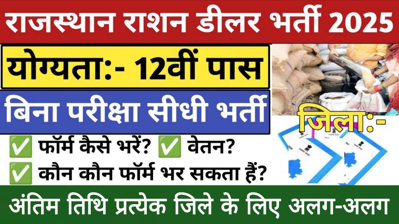 Rajasthan Ration Dealer Recruitment 2025