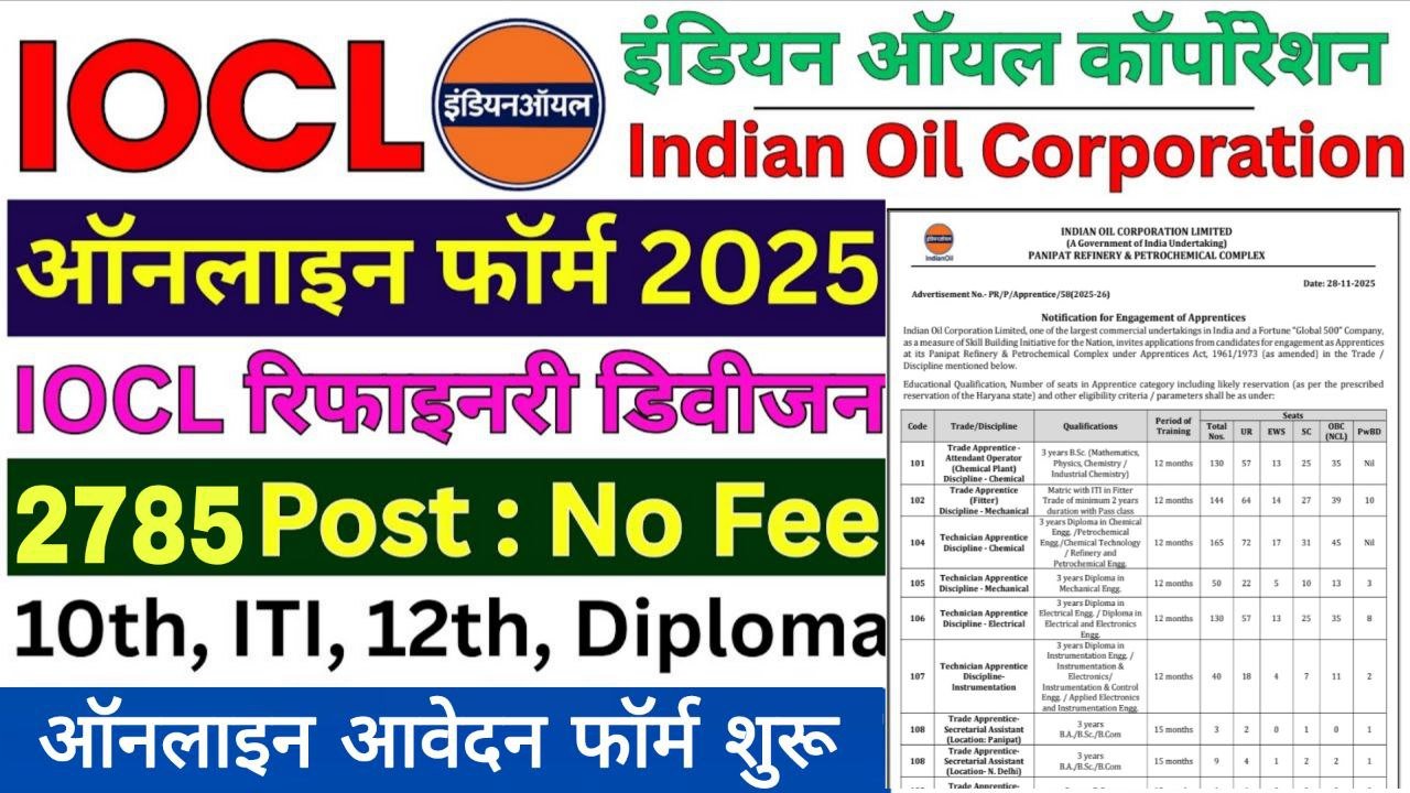 IOCL Apprentice Recruitment 2025