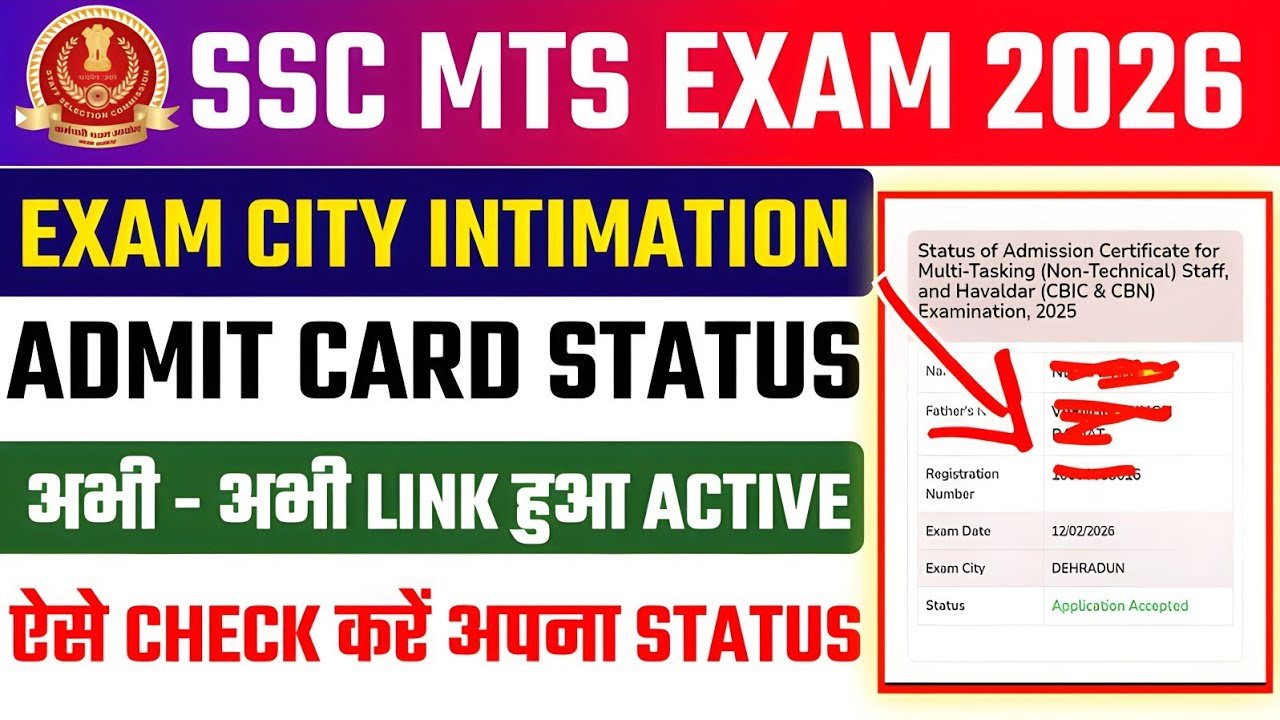 SSC MTS Exam City 2026