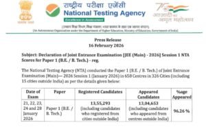 JEE Mains Result 2026