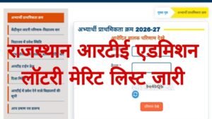 Rajasthan RTE Admission Lottery Result 2026