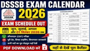 DSSSB Exam Calendar 2026