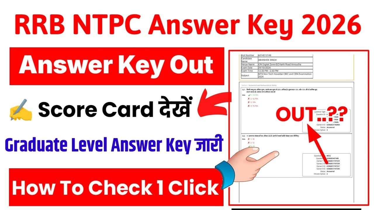 Railway NTPC Graduate Answer Key 2026