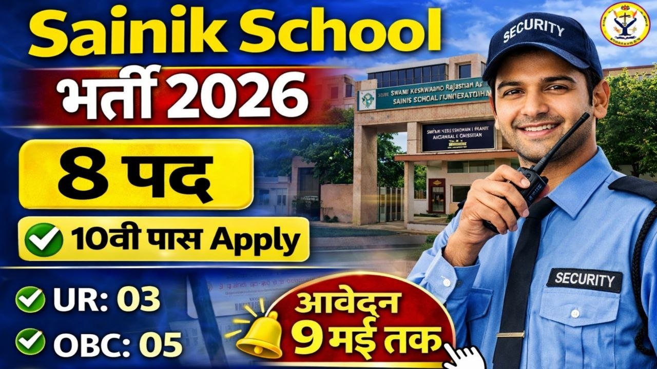 Sainik School Jhunjhunu Recruitment 2026