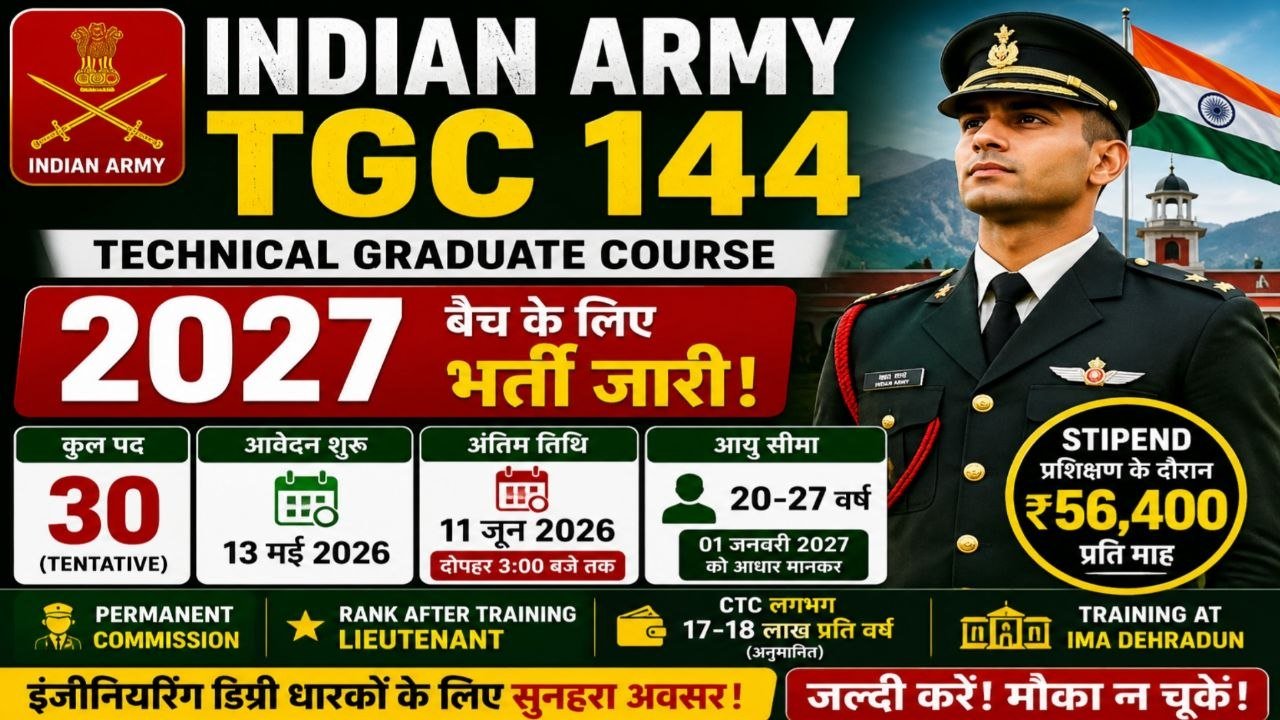 Indian Army TGC 144 Recruitment 2026