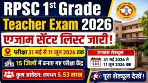 RPSC 1st Grade Teacher Exam Centre List 2026