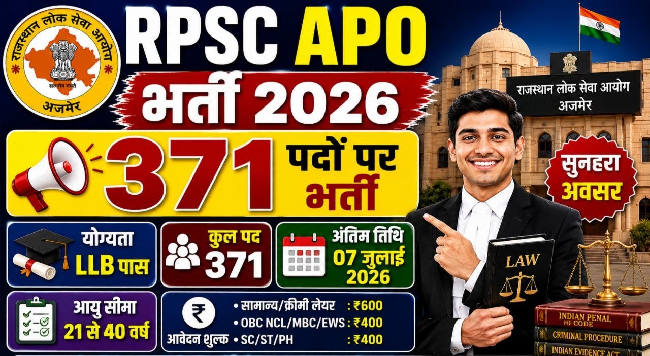 RPSC Assistant Prosecution Officer Recruitment 2026