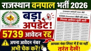 Rajasthan Forester Rejected Application List 2026