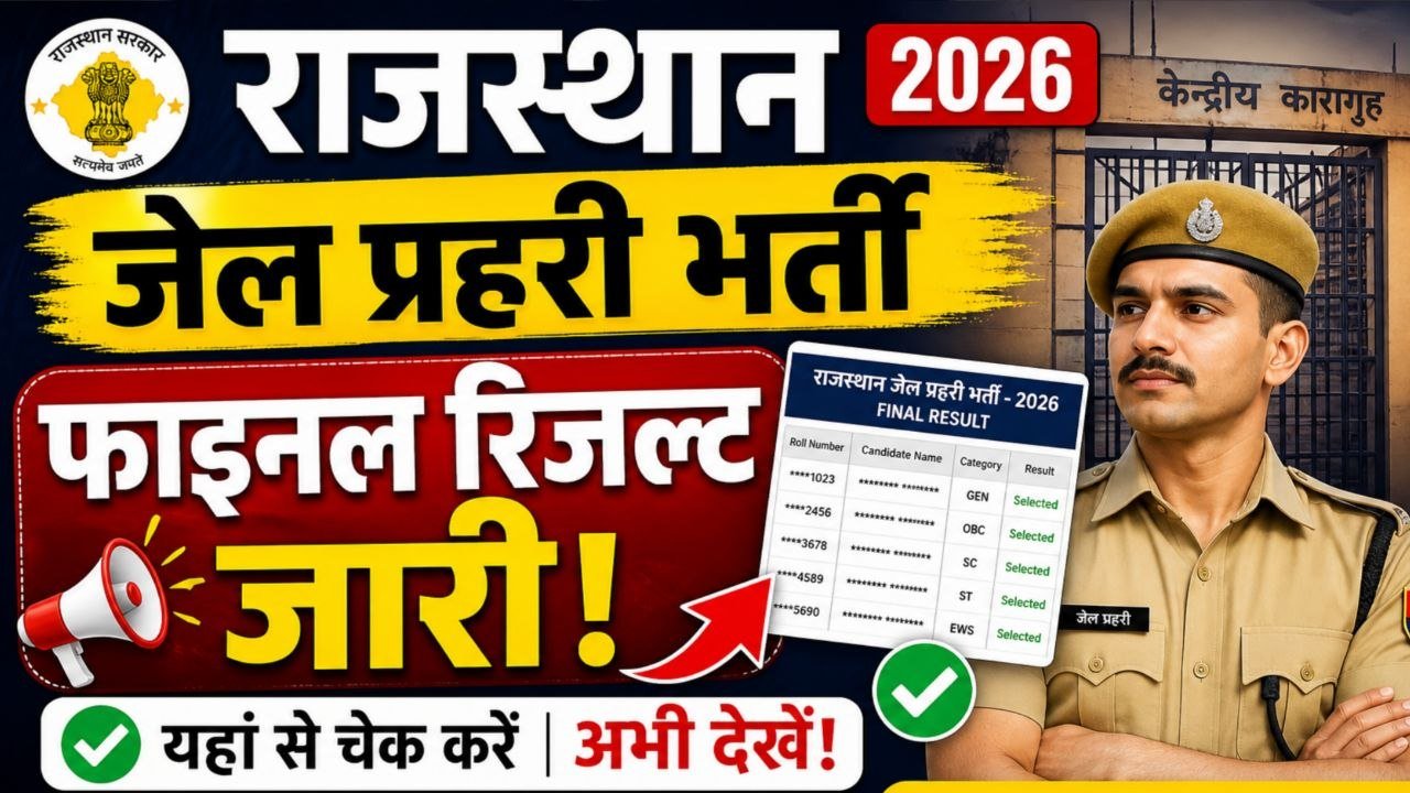 Rajasthan Jail Prahari Final Result 2026