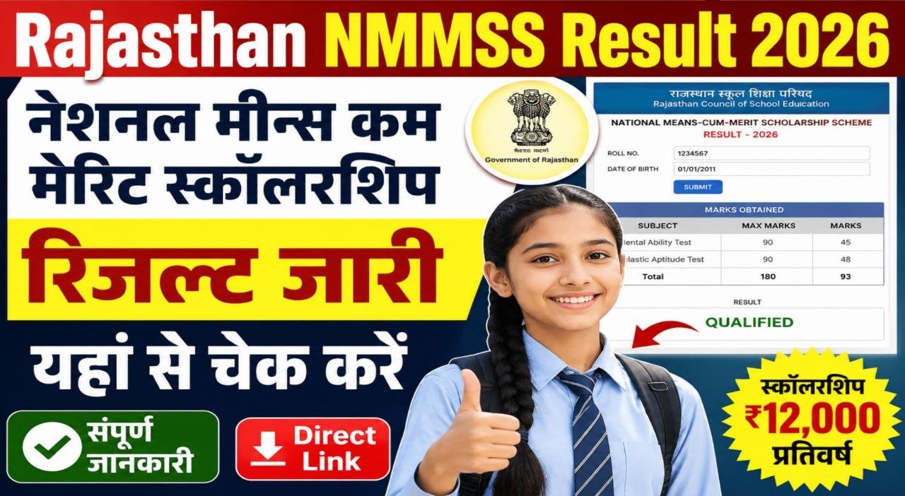 Rajasthan NMMSS Result 2026