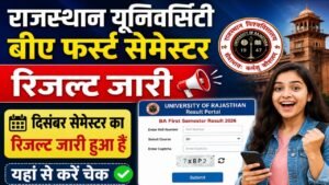 Rajasthan University BA 1st Semester Result 2026