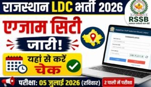 Rajasthan LDC Exam City 2026