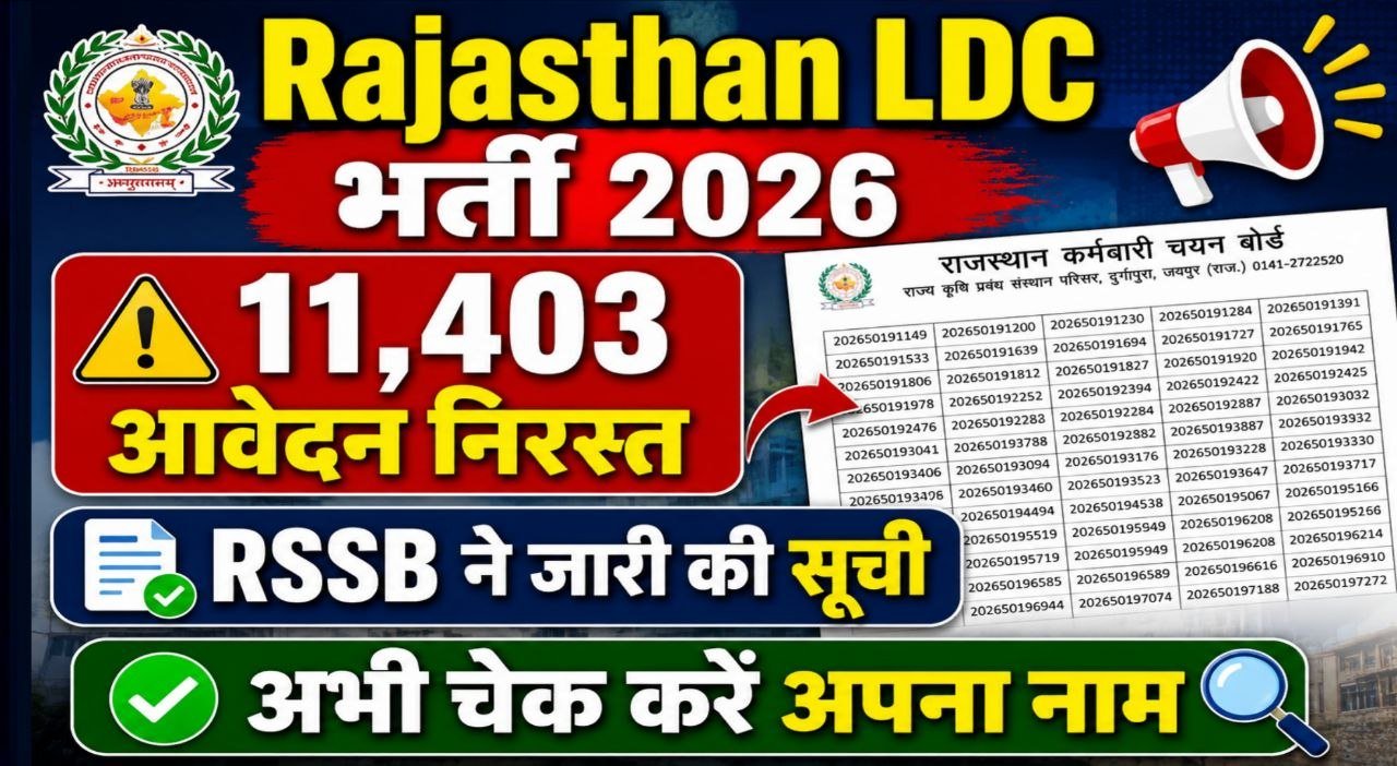 Rajasthan LDC Rejected Form List
