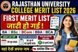 Rajasthan University College Merit List 2026