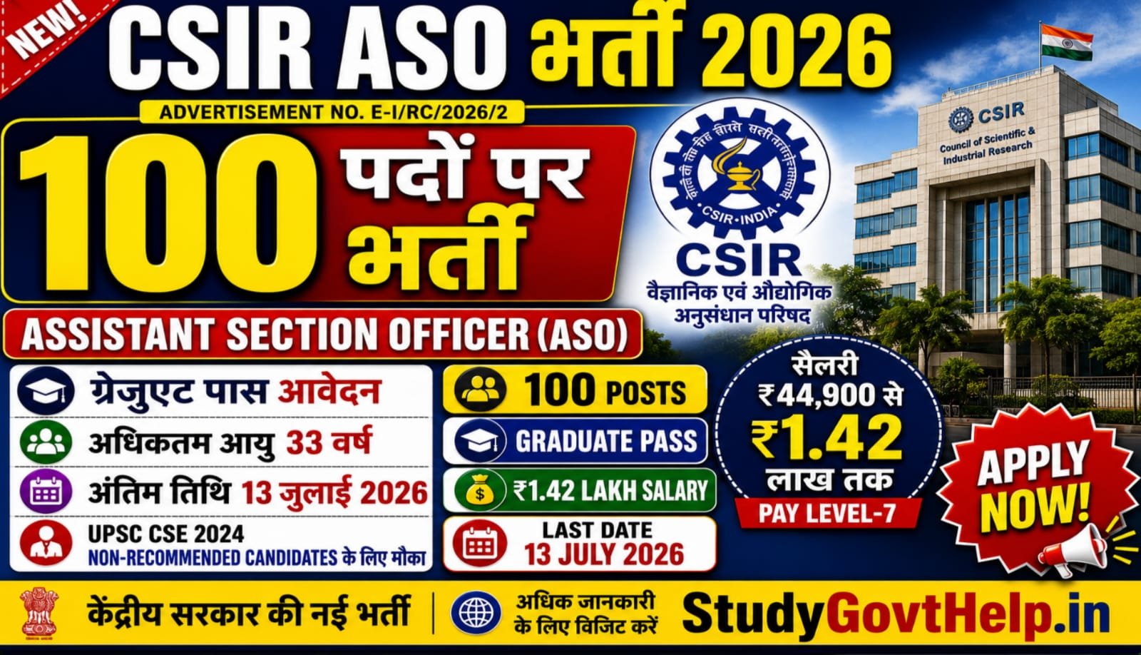 CSIR ASO Recruitment 2026