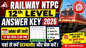 Railway NTPC 12th Level Answer Key 2026