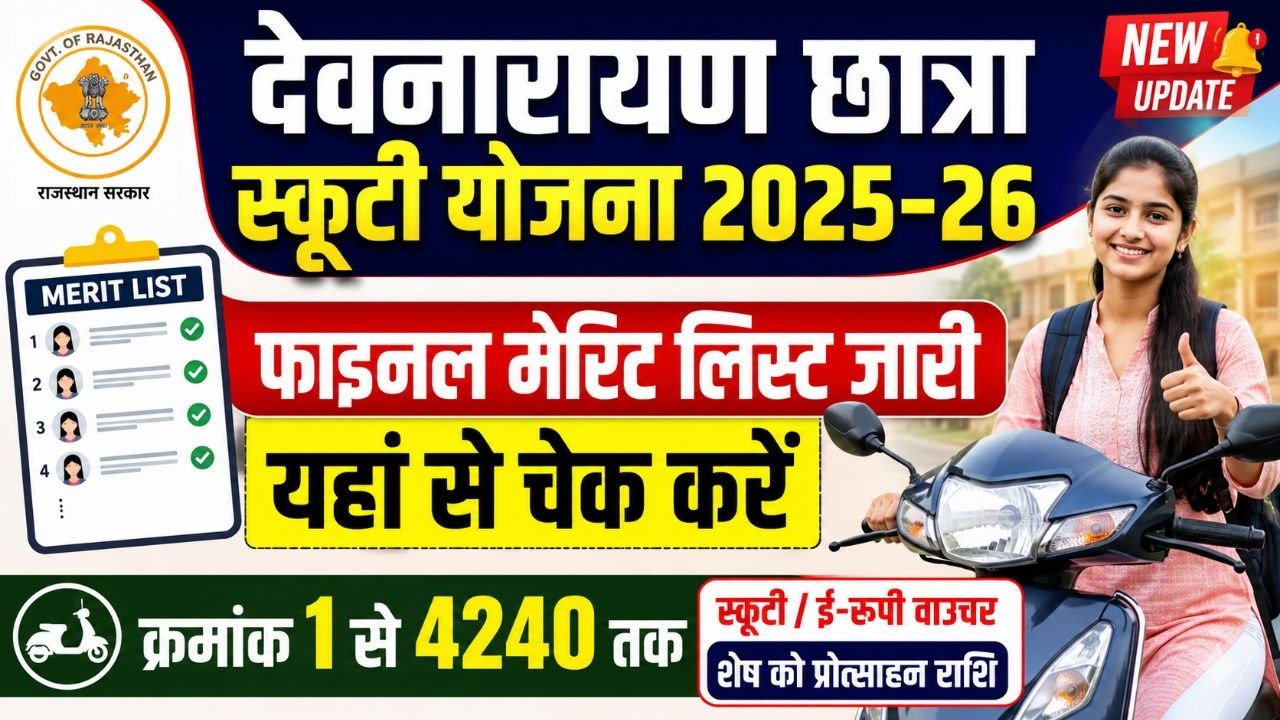 Devnarayan Chhatra Scooty Yojana Final Merit List 2026