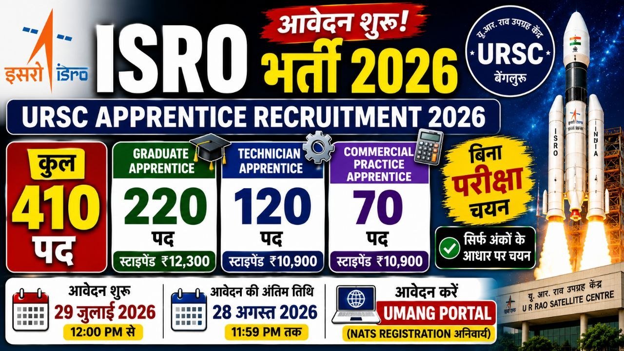 ISRO URSC Apprentice Recruitment 2026