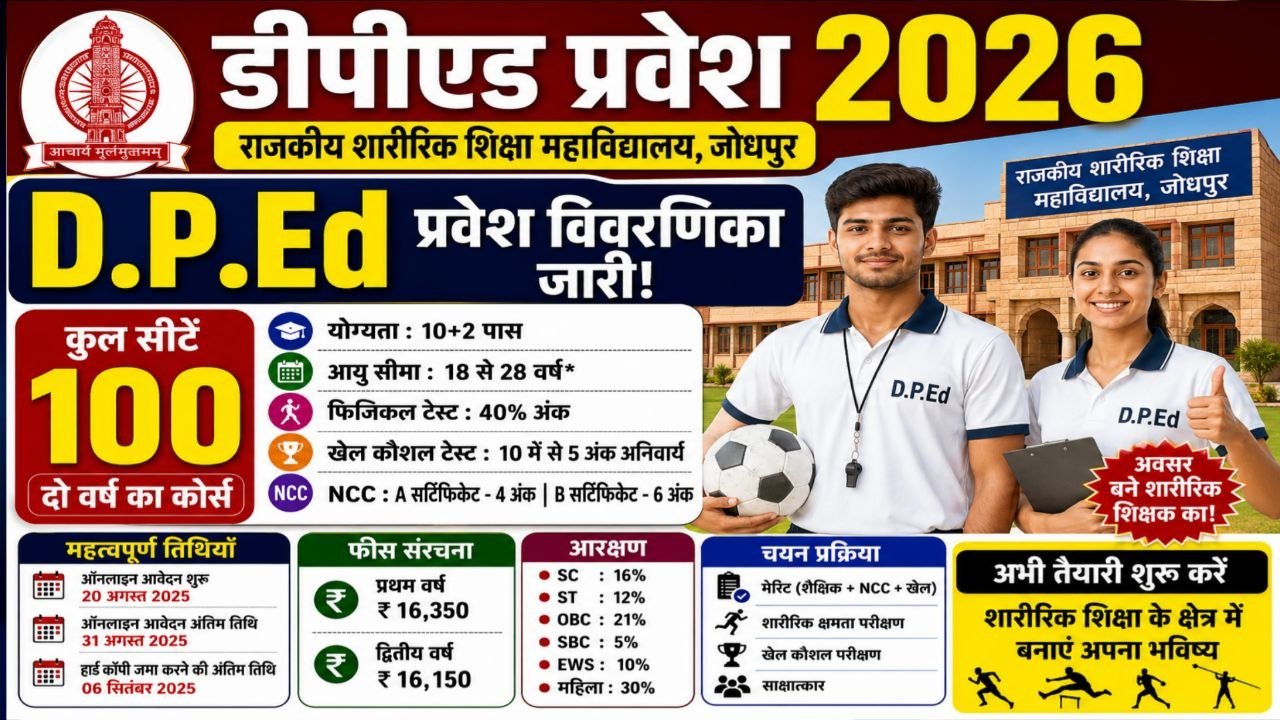 Rajasthan DPEd Admission 2026