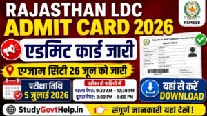 Rajasthan LDC Admit Card 2026