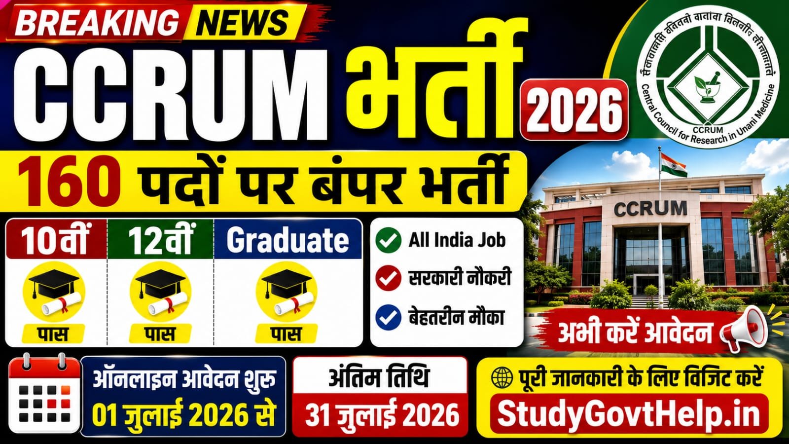 CCRUM Delhi Recruitment 2026