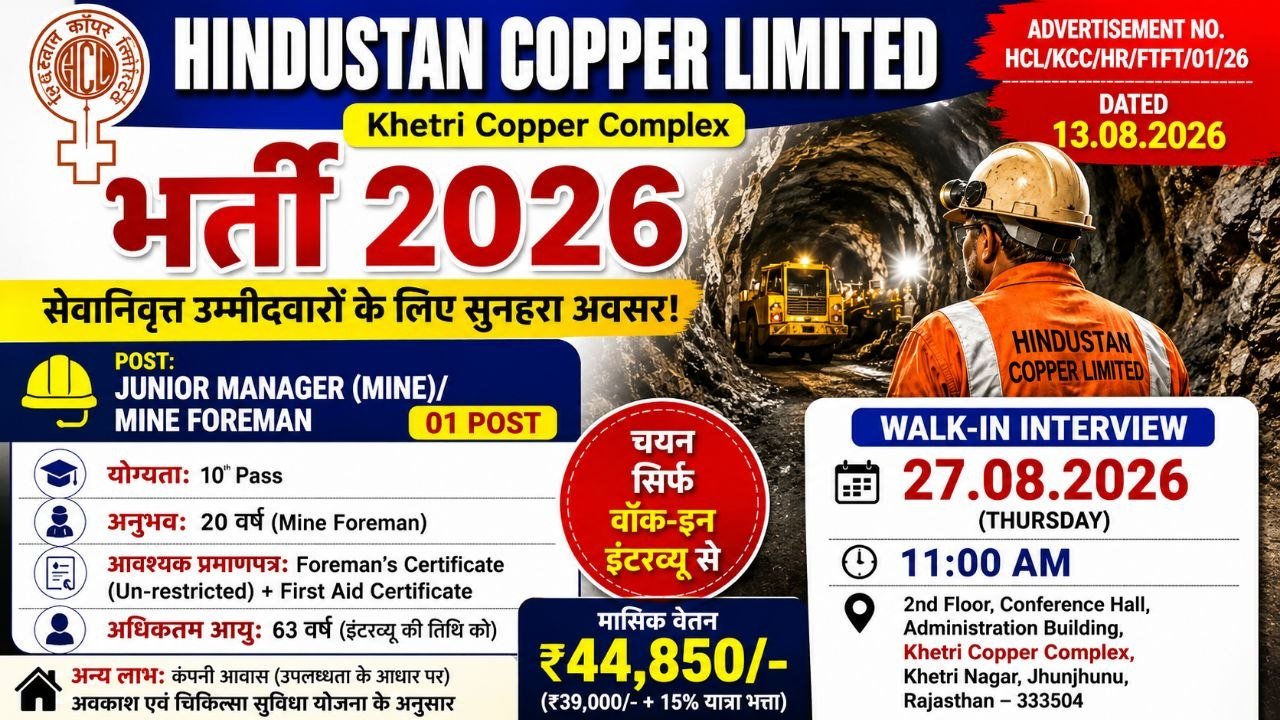 Hindustan Copper Limited Recruitment 2026