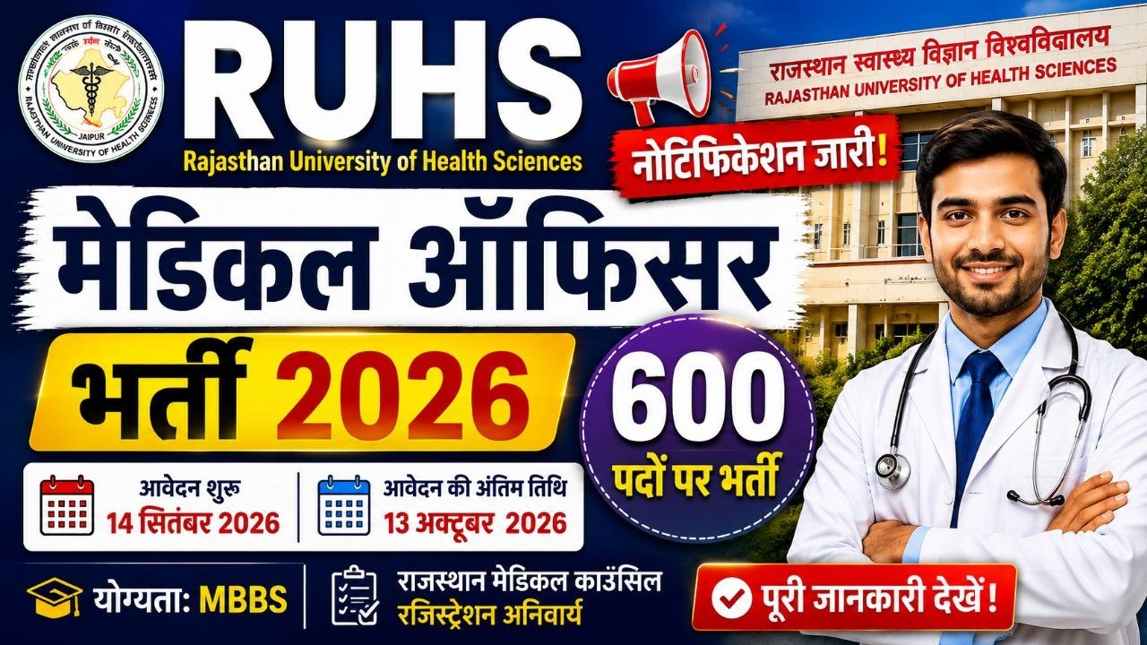 RUHS Medical Officer Recruitment 2026