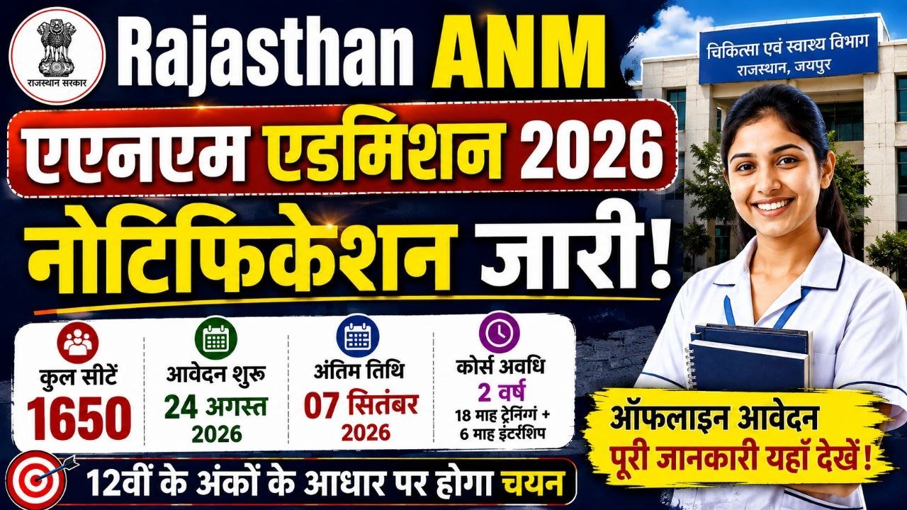 Rajasthan ANM Admission 2026