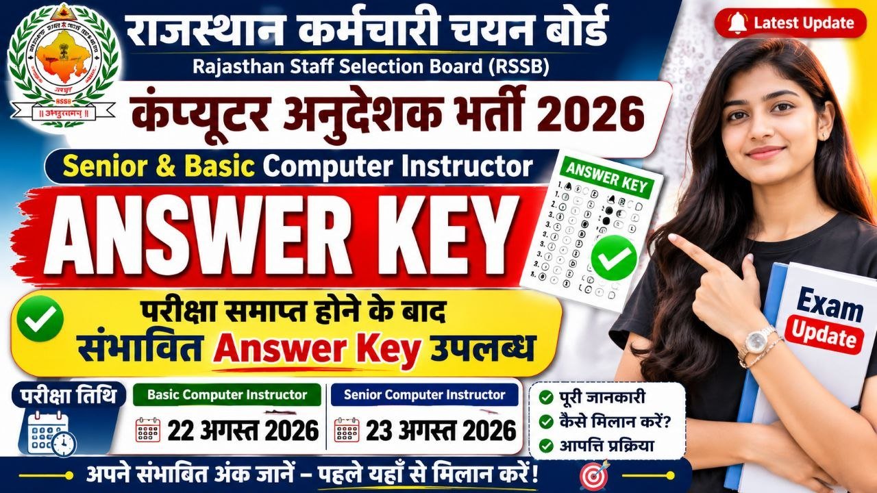 Rajasthan Computer Anudeshak Answer Key 2026