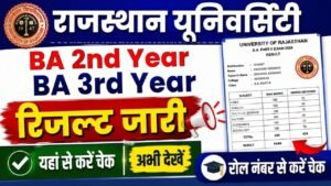 Rajasthan University BA 2nd 3rd Year Result 2026
