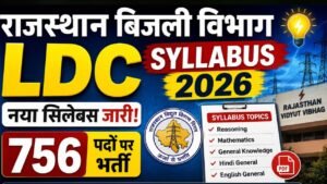 Rajasthan Vidyut Vibhag LDC Syllabus 2026
