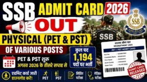 SSB Admit Card 2026