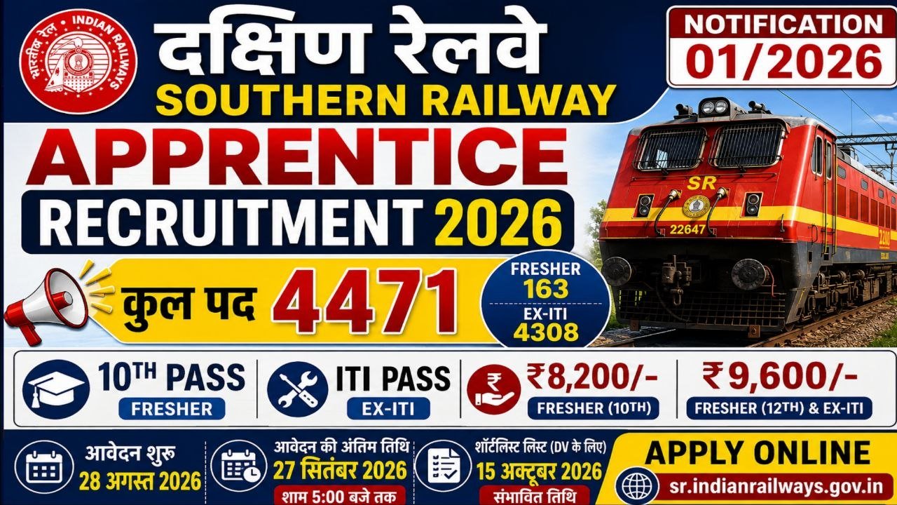 Southern Railway Apprentice Recruitment 2026