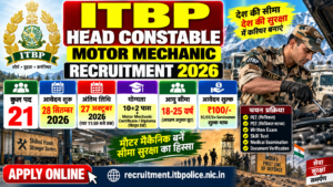 ITBP Head Constable Motor Mechanic Recruitment 2026