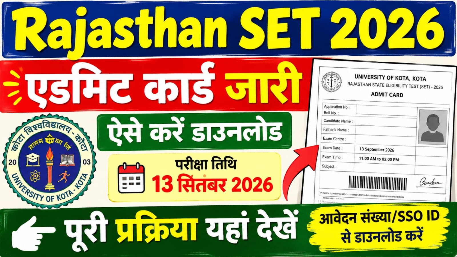 Rajasthan SET Admit Card 2026