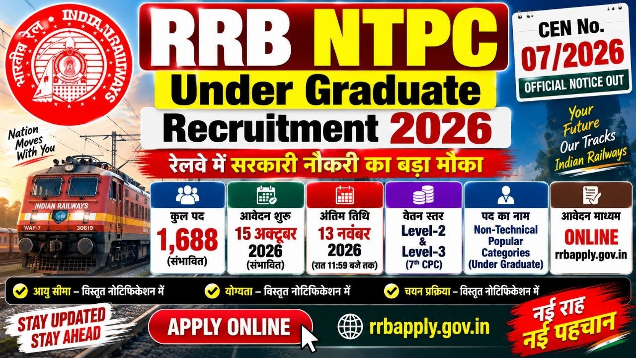 RRB NTPC Under Graduate Recruitment 2026