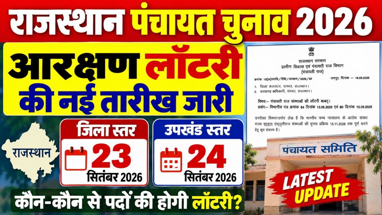 Rajasthan Panchayat Raj Chunav Lottery Date Announced