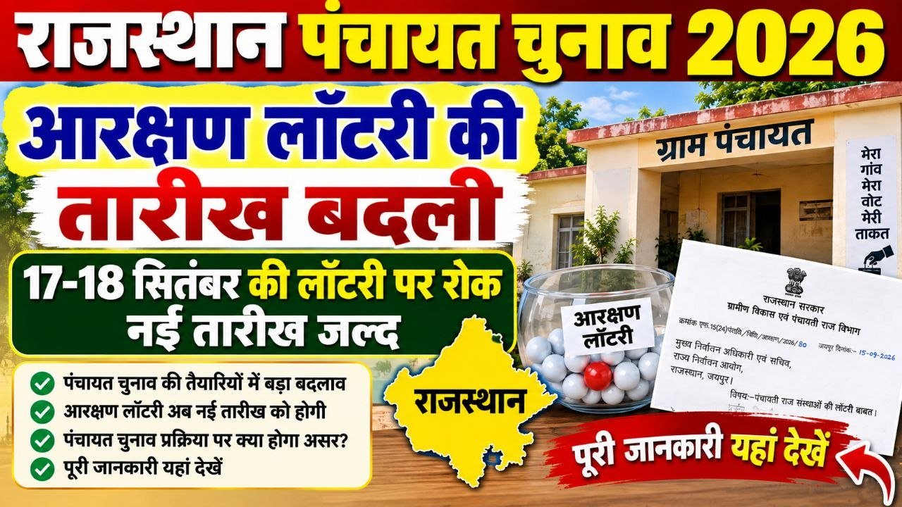 Rajasthan Panchayati Raj Chunav lottery date change