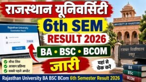Rajasthan University BA BSc BCom 6th Semester Result 2026