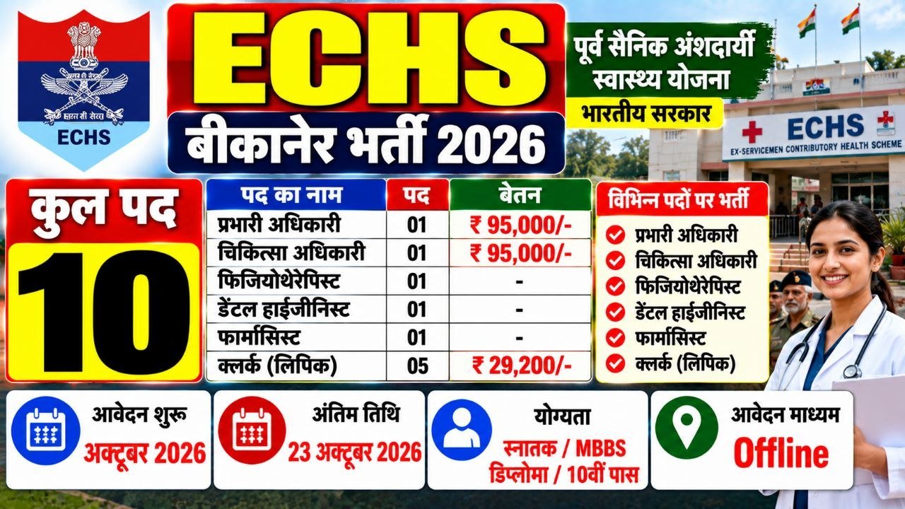ECHS Bikaner Recruitment 2026